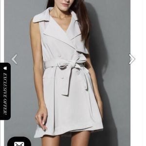 Belted Sleeveless Trench Coat